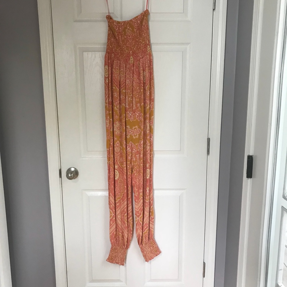Free people strapless jumpsuit